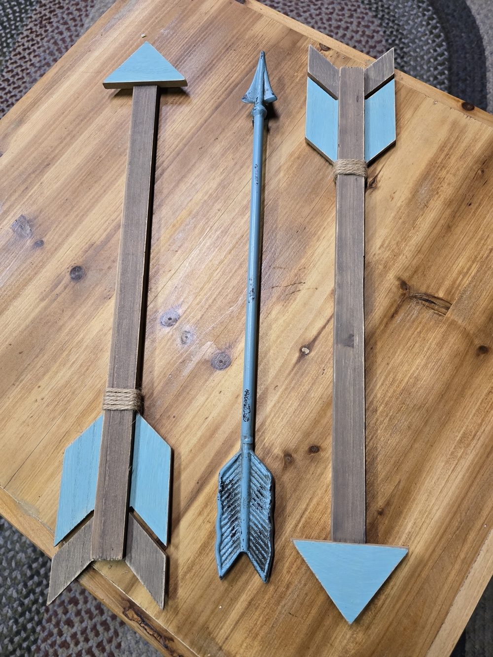 Hobby Lobby Blue and Brown Arrow Wall Trio
